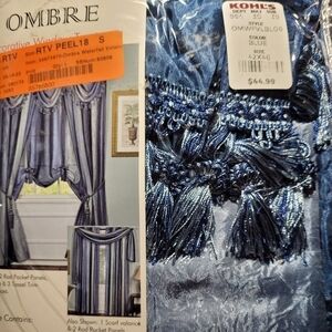Ombre One Tassel Trim Waterfall  Valance  NWT
